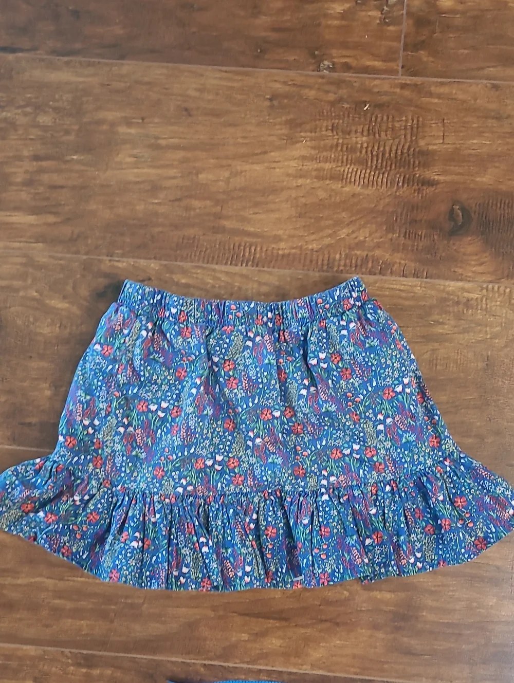 Gymboree Blue Floral Trim Girls Skirt Size 4 T